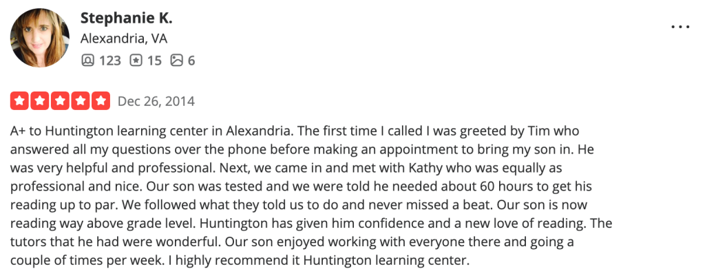 Huntington Learning Center reviews: Quality of customer support