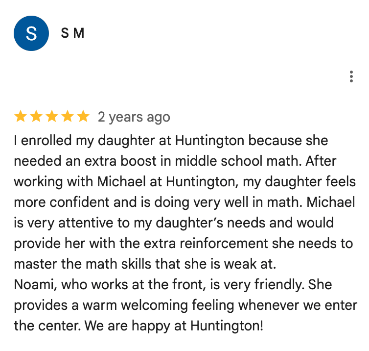 Huntington Learning Center reviews: Quality of customer support