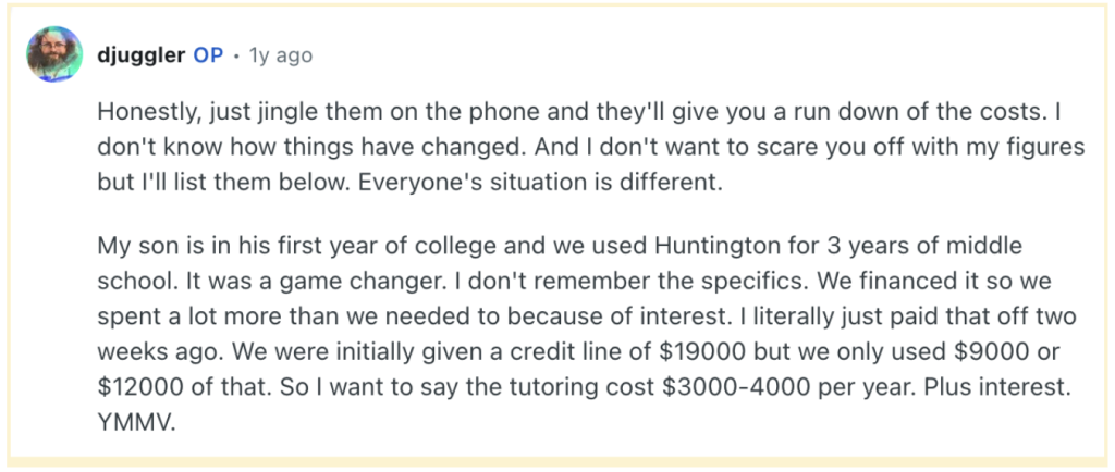 Is Huntington Learning Center worth the money? Pricing 
