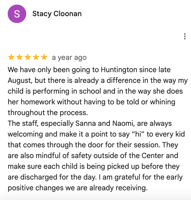 What users love about Huntington Learning Center: