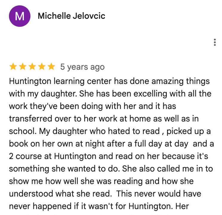 What users love about Huntington Learning Center