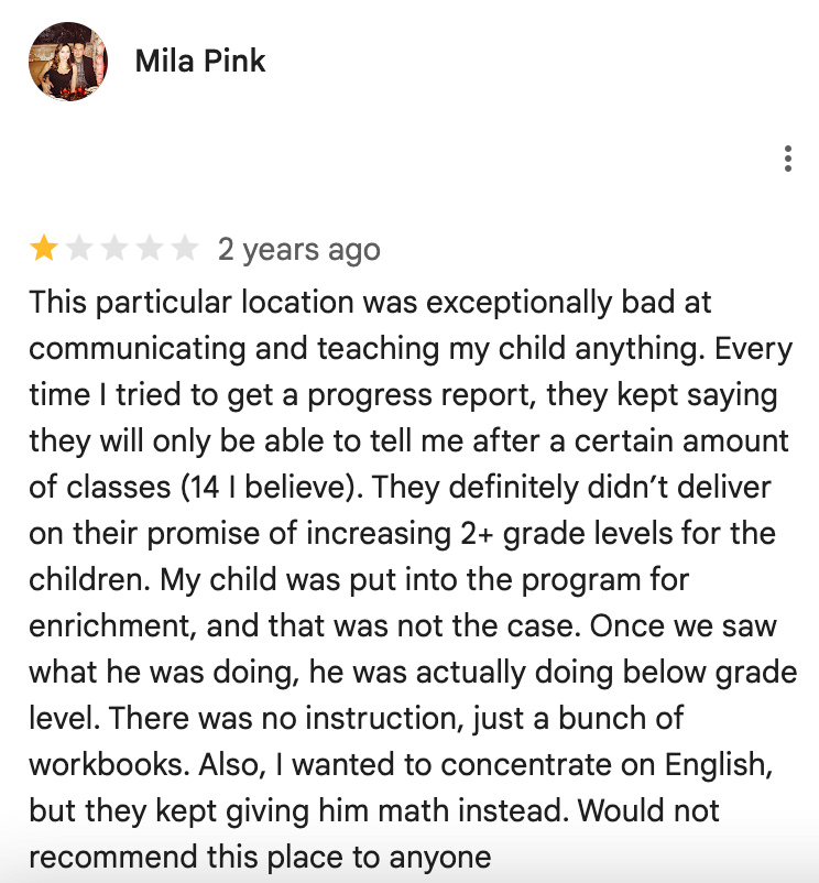 What users love about Huntington Learning Center