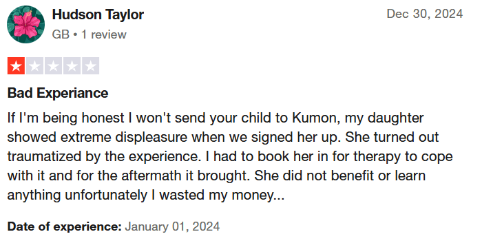 Top cons about Kumon Reading