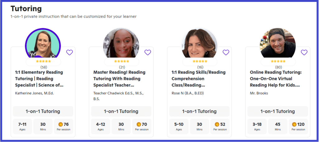 Outschool best reading program for kids: Pricing