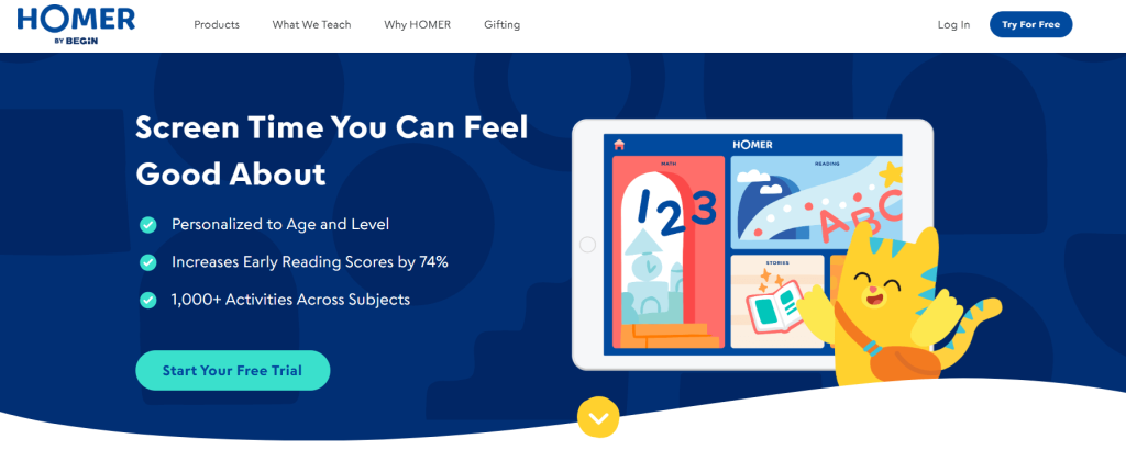 Homer best reading program for kids