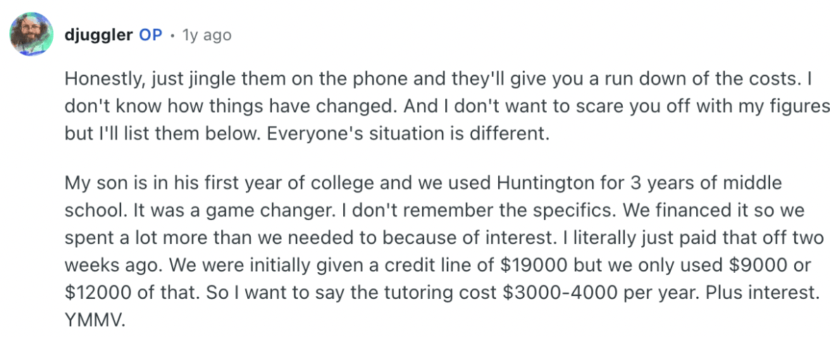 Is Huntington Learning Center worth the money? Pricing 