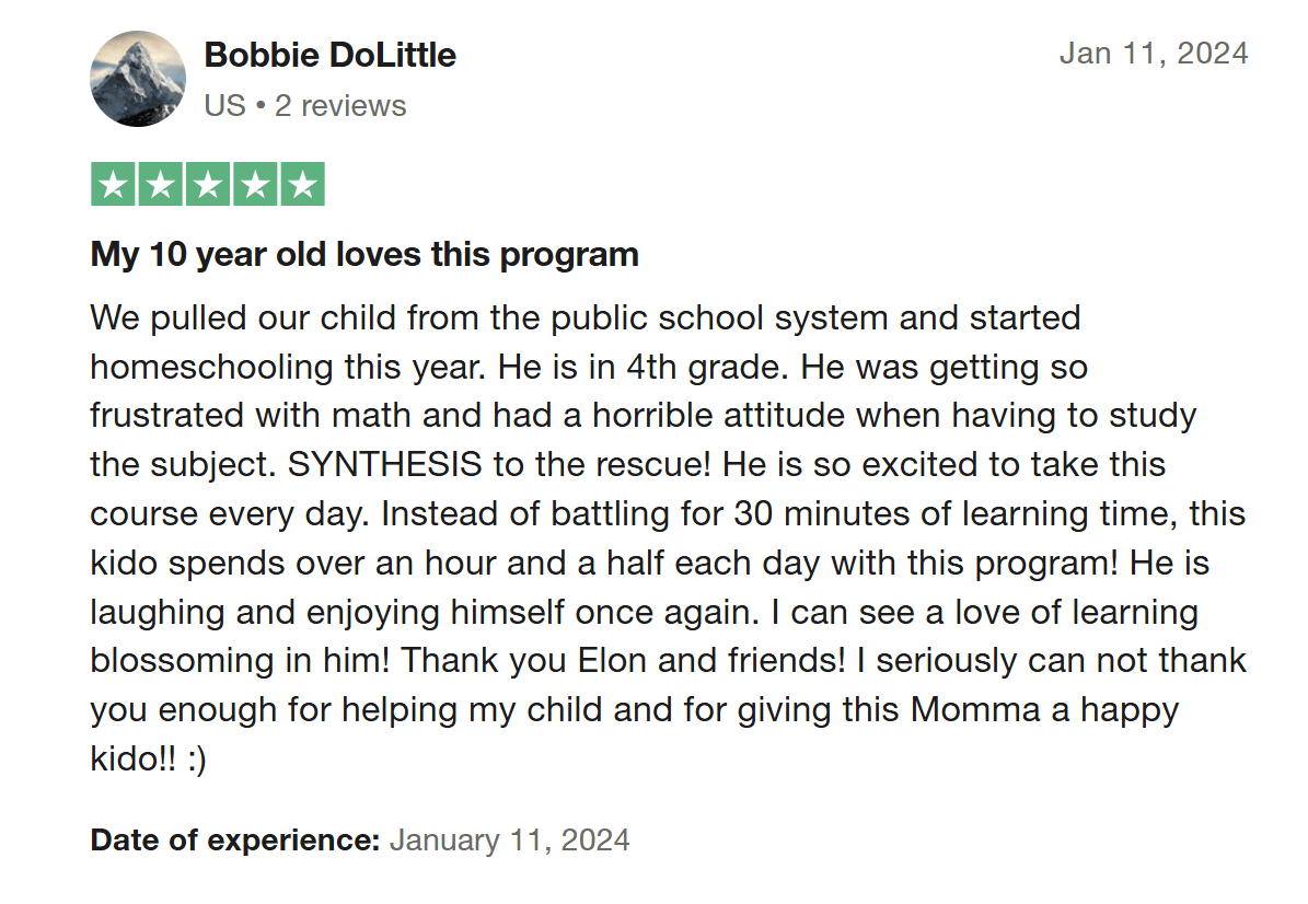 Synthesis Tutor reviews: Effectiveness of the learning approach