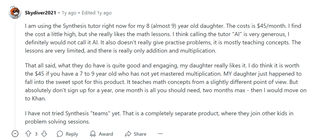 Common complaints about Synthesis Tutor