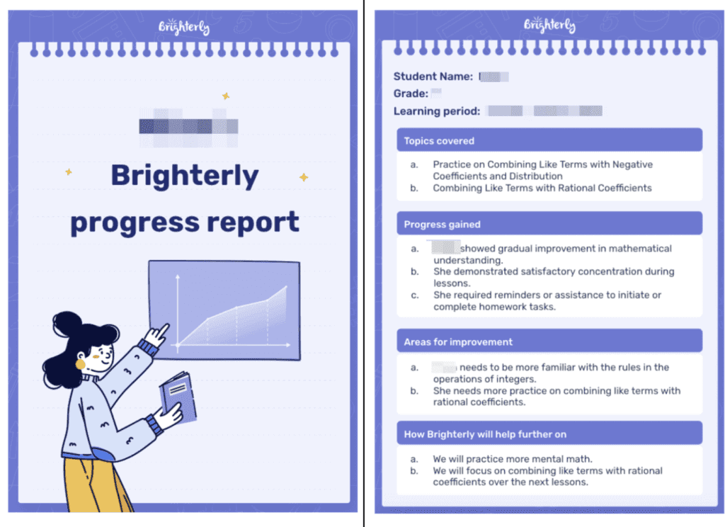 Brighterly reading & math tutoring platform: Features