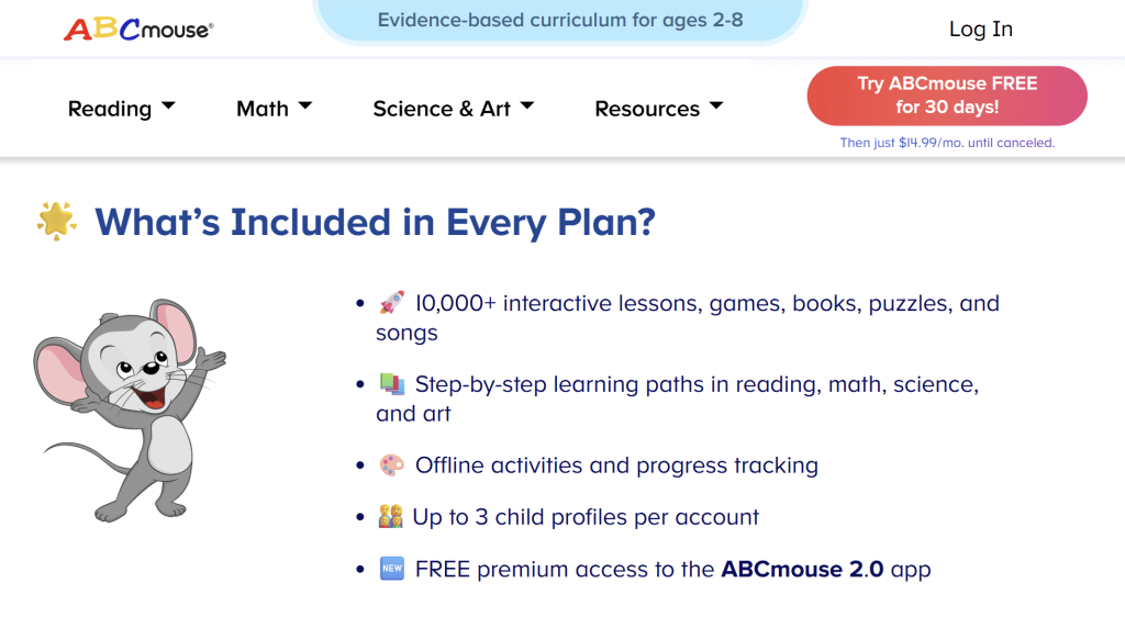 How much does ABCmouse cost?