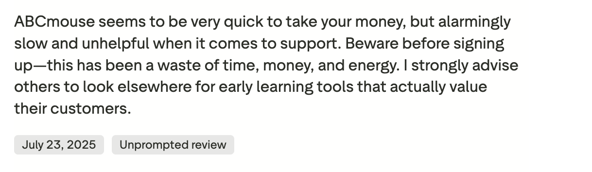 ABCmouse subscription: Autorenewal and cancellation problems