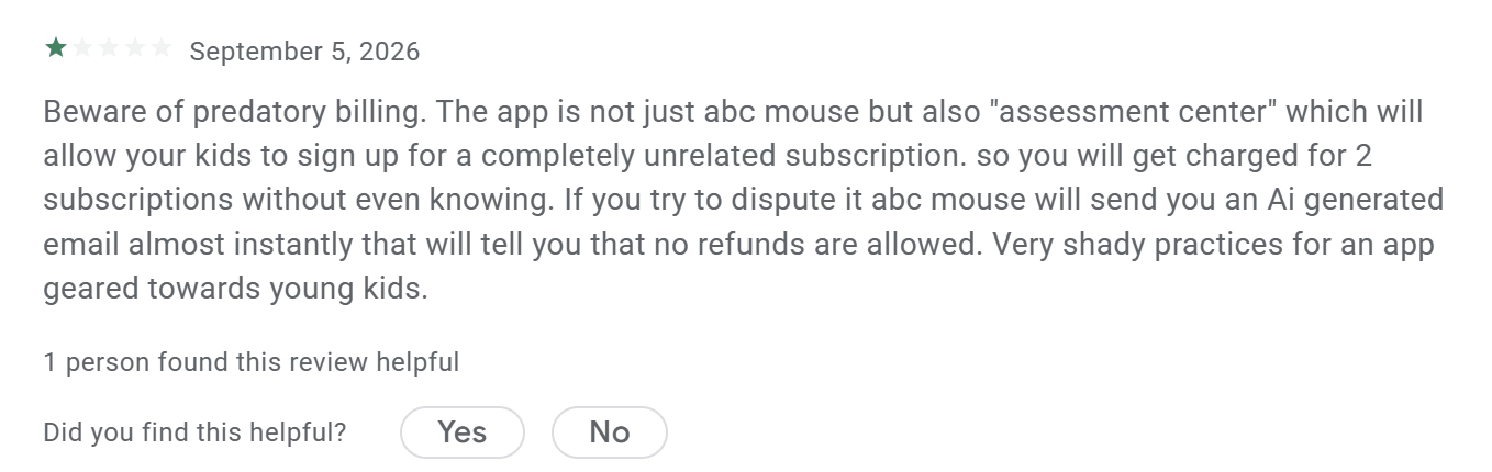 ABCmouse Subscription: Autorenewal and Cancellation Problems