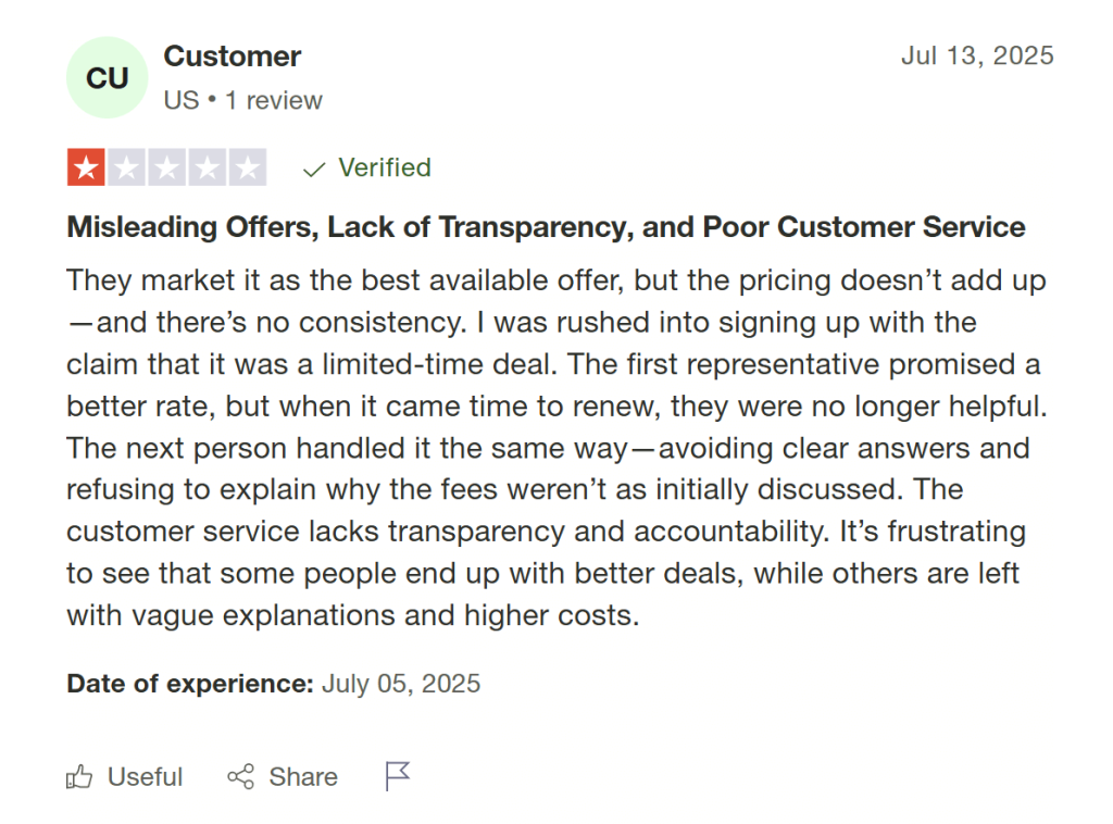 This parent talks about the dishonest customer service overpromising before sign-up and failing to deliver afterwards
