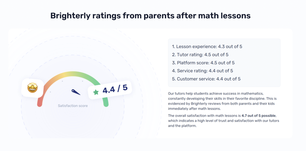 Brighterly reading and math tutoring platform: Key features