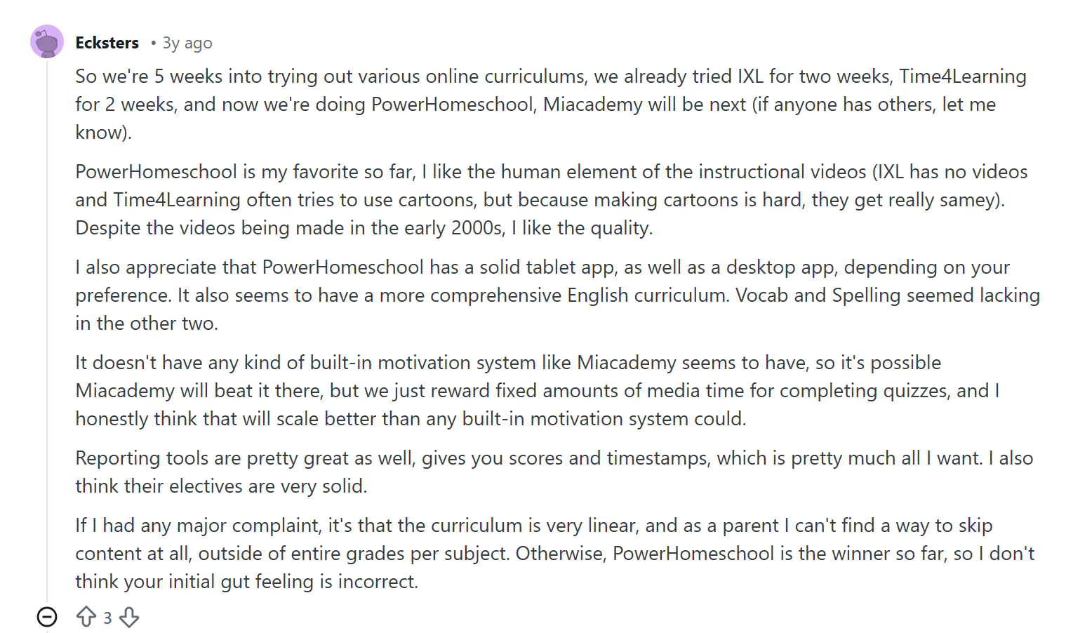 Power Homeschool reviews