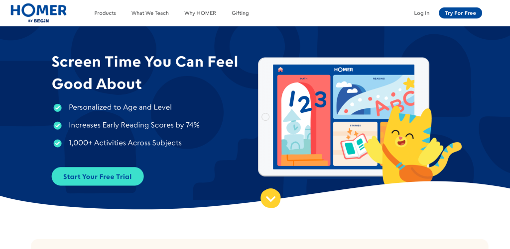 Learn with Homer reading curriculum for struggling readers