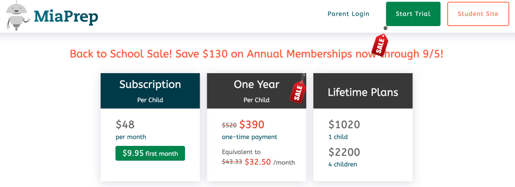 Miacademy prices