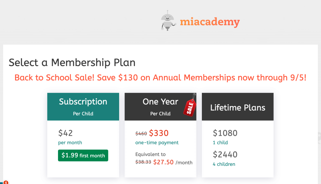 Miacademy prices
