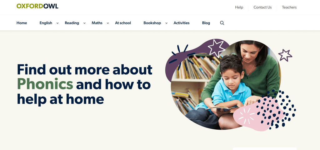 Oxford Owl free reading websites for students 