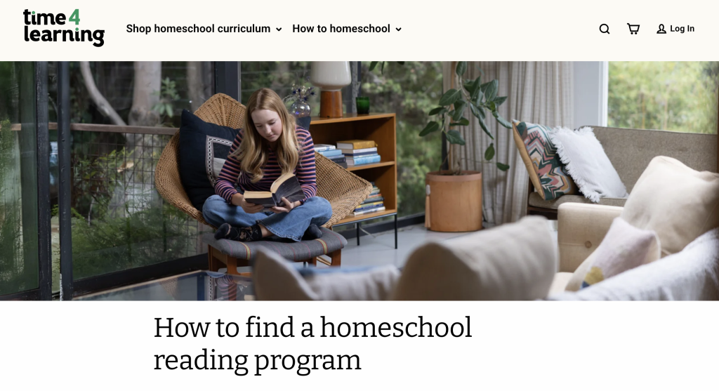 Time4Learning online reading programs for struggling readers