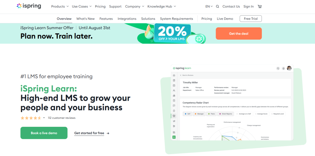iSpring Learn: Modern learning management system