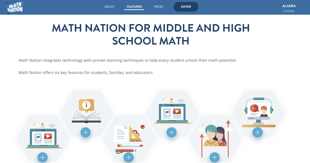 Math Nation middle school website