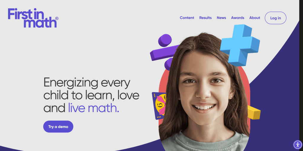 First in Math middle school website