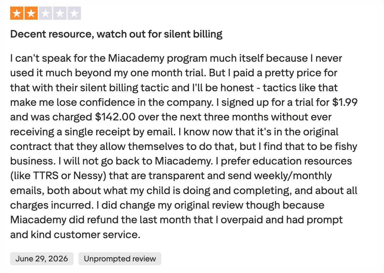 Miacademy Pricing