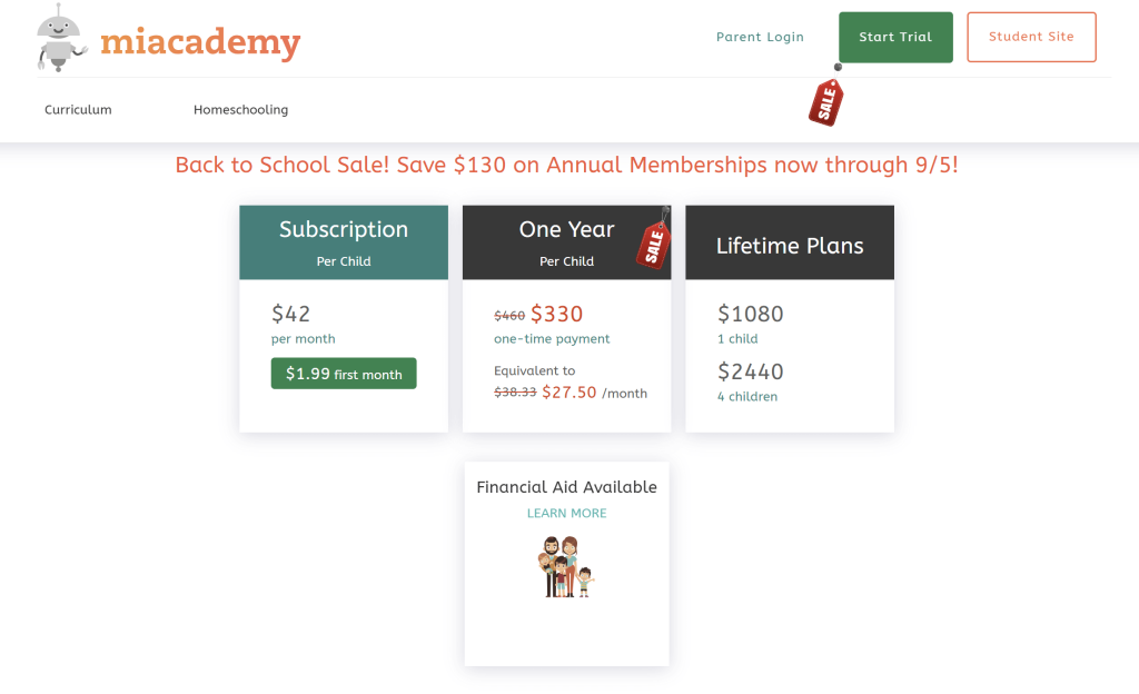 Miacademy pricing