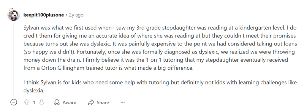 Common Sylvan tutoring complaints