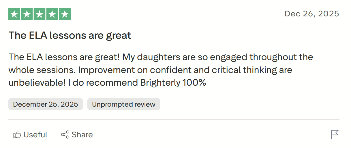 Key features of the Brighterly ELA tutoring