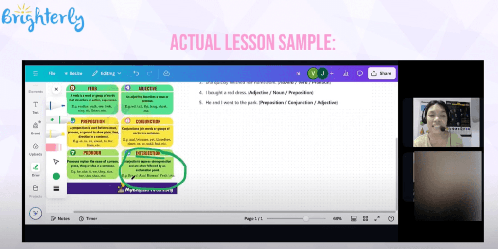 Brighterly: Main features for students