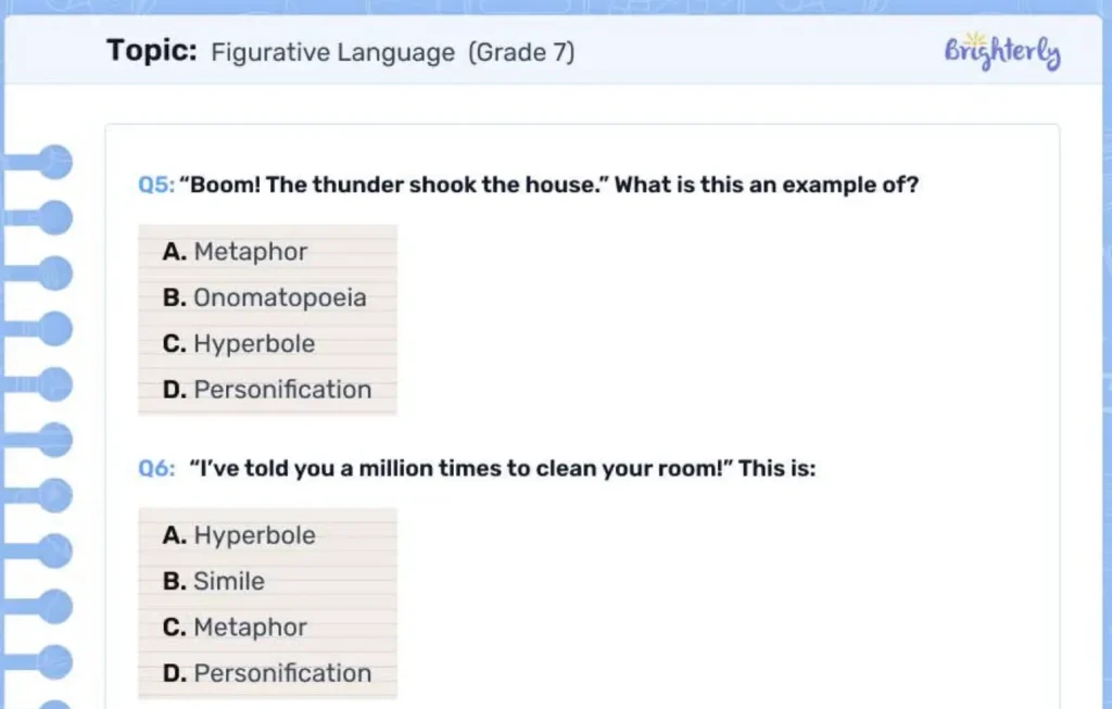 Figurative language activity #1: Using worksheets for practice