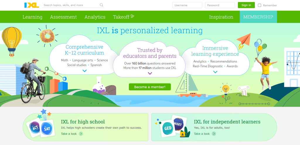 Best homeschooling program #3: IXL Learning  