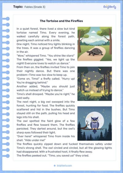 Fable Story Worksheets 1