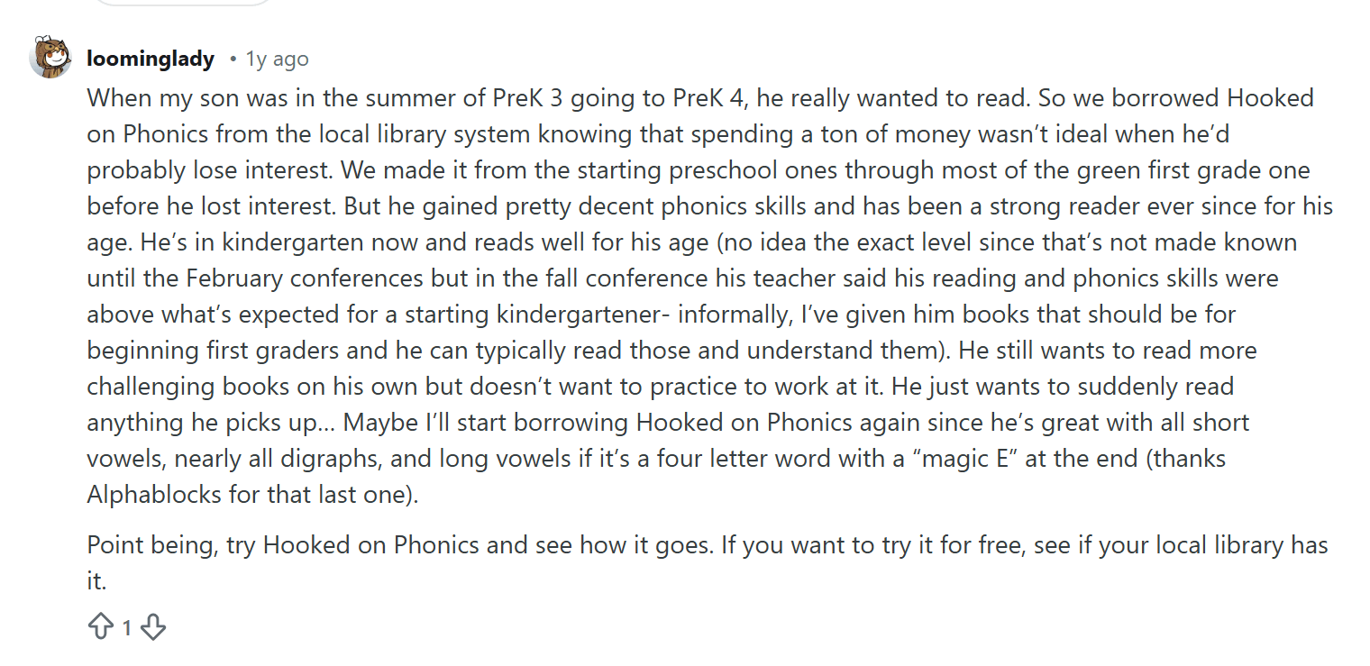Hooked on Phonics reviews