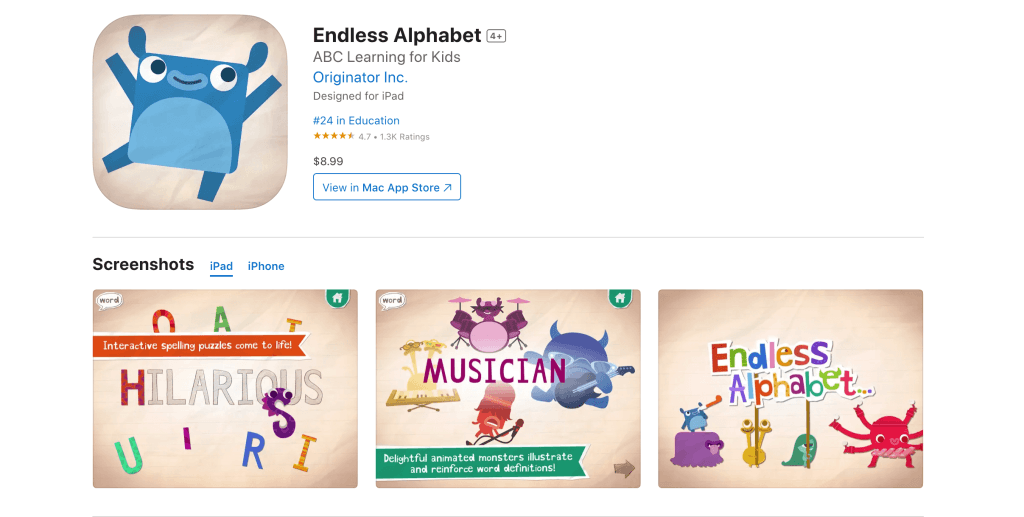 Endless Alphabet: Pricing