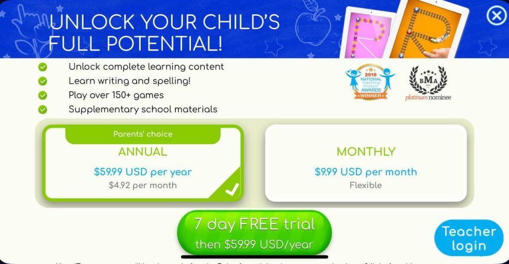 LetterSchool: Pricing