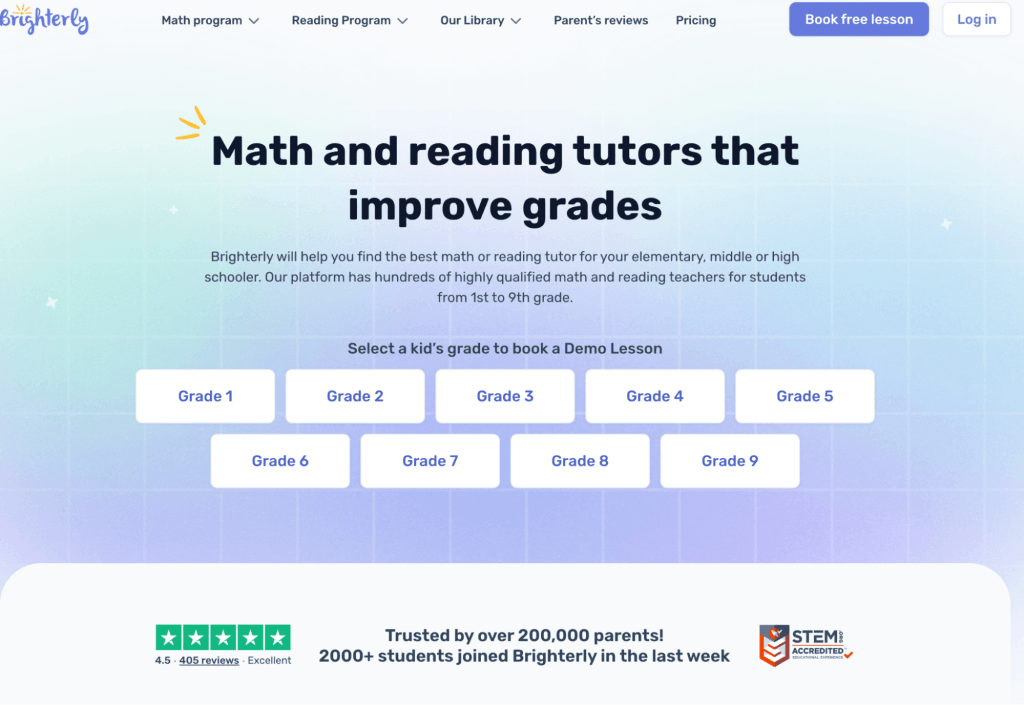 Brighterly eLearning website