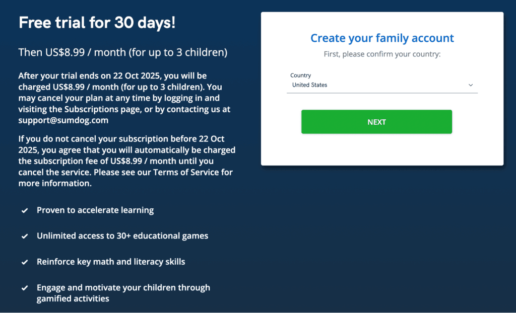 Sumdog: Pricing