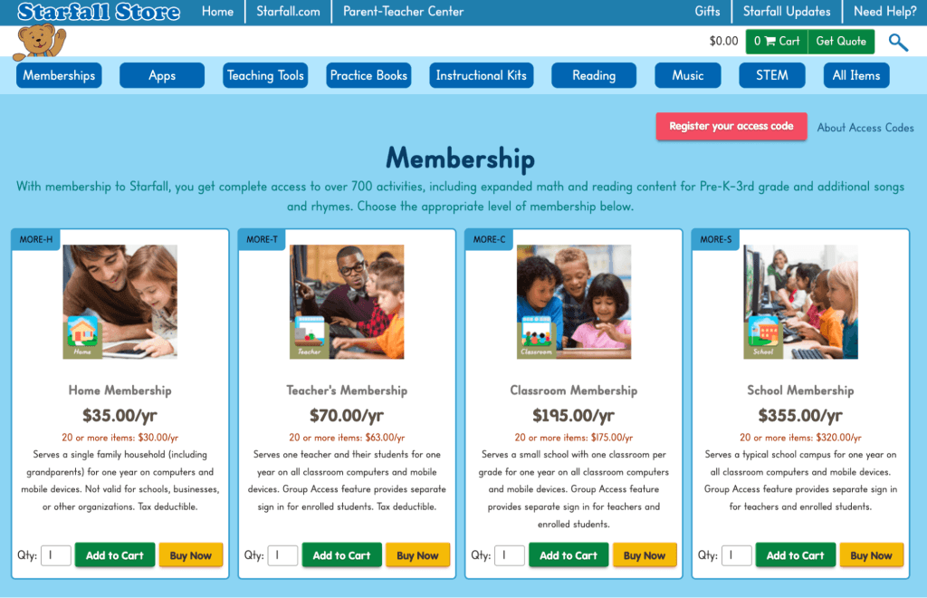 Starfall: Pricing