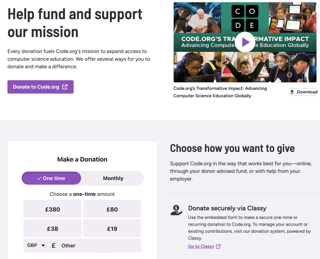 Code.org: Pricing