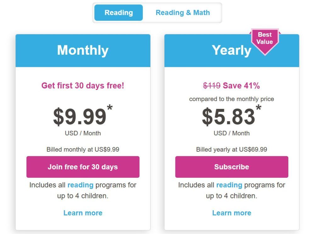 What is the Reading Eggs cost?