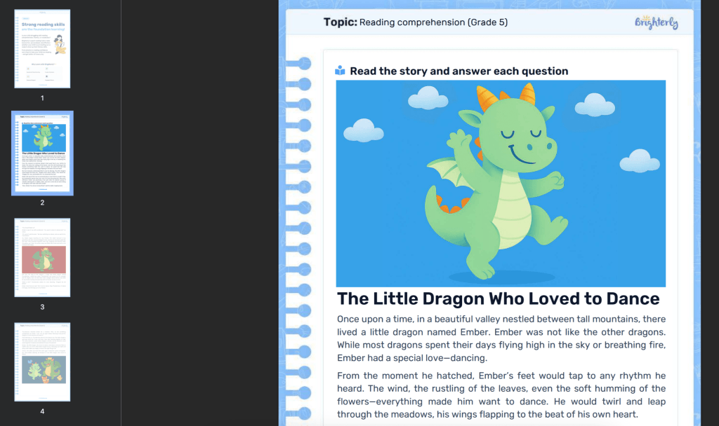 Brighterly reading worksheets for the best expression and intonation