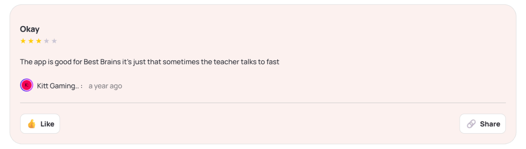 How does Best Brains work? User experience feedback