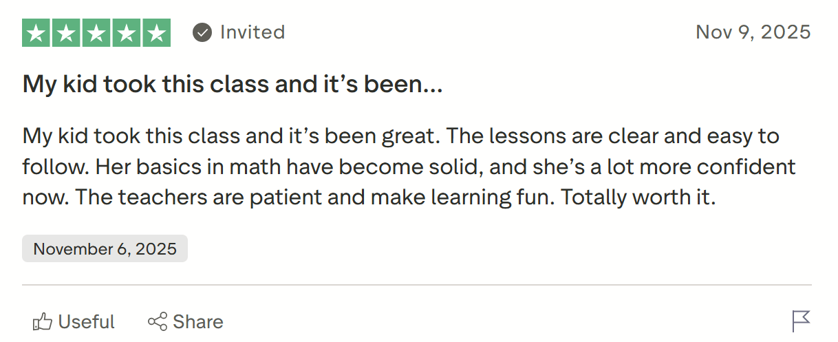 Cuemath positive feedback on value