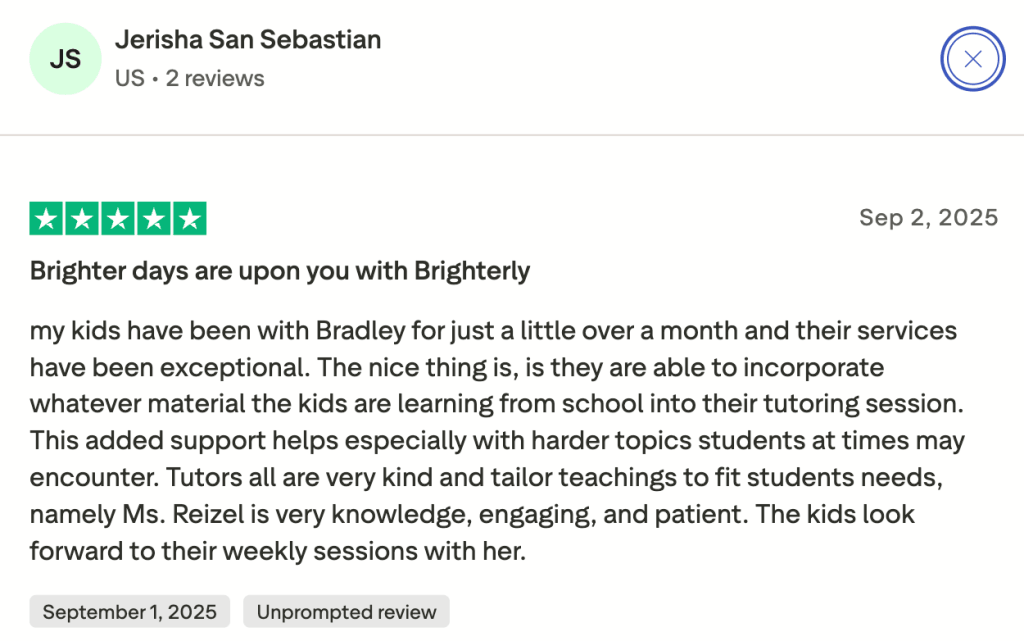 Why over 200,000+ US parents like Brighterly