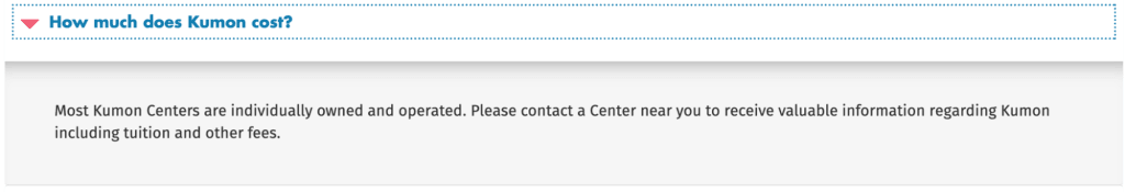 How much is Kumon math and reading?