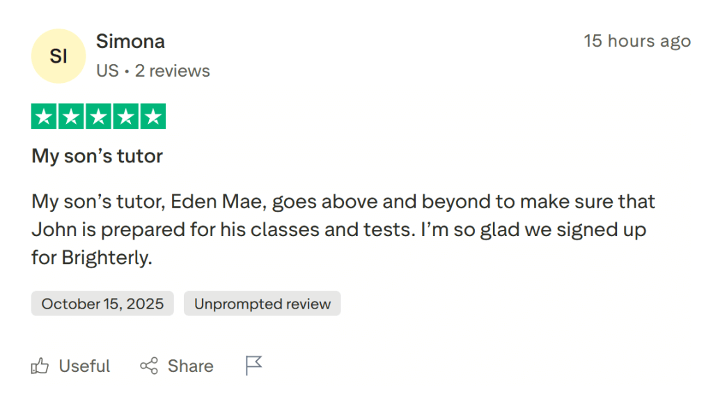 Brighterly reviews by families