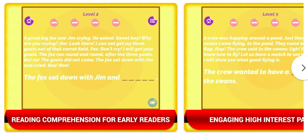 #9 Reading Comprehension Games app (by The Learning Apps)